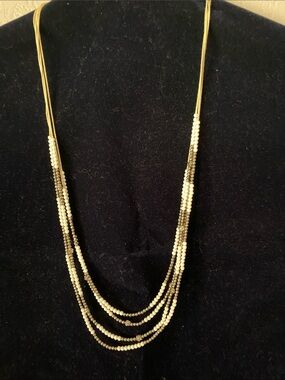 Multi-Strand Ivory and Silver Bead Necklace - Women Jewelry